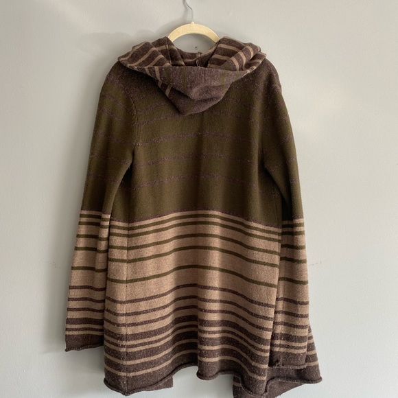 Cynthia Rowley | Merino Wool Sweater | Stripes | Earth tone | Green sweater - Picture 2 of 9